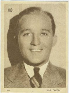 Bing Crosby 1930s Aguila Uruguay Film Star Premium Card