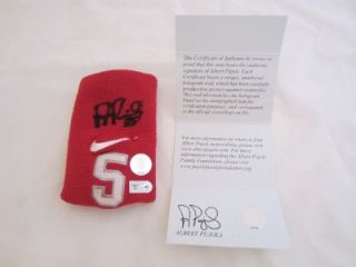 2012 ALBERT PUJOLS SIGNED GAME USED WRIST BAND ANGELS PUJOLS COA and 