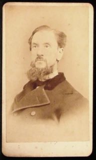 CDV Photo Man Chin Whiskers Mustache by Alden Troy NY New York