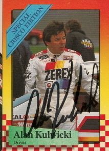 Alan Kulwicki Autographed 1989 Maxx Crisco Zerex Card 13 NASCAR 