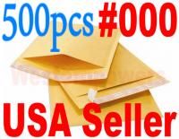 500 pcs #000 Kraft Bubble Shipping Self Seal Mailer Envelope