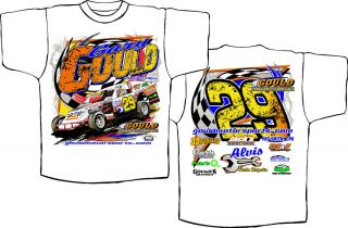 2012 Gary Gould Dirt Track Racing T Shirts Free Autographed Hero Card 
