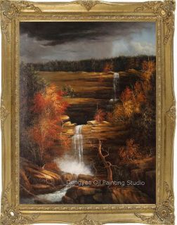 77x102cm Art Oil Painting Albert Bierstadt Landscape Yellowstone Falls 