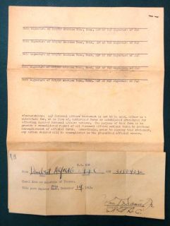   1944 Vintage WWII Ephemera Photos Orders A G Daubert Lebanon PA