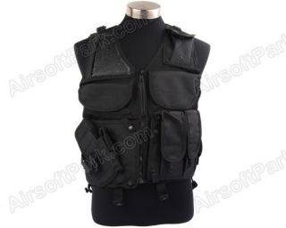 Airsoft Tactical Combat Hunting Vest with Holster Black