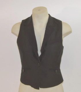 All Saints Spitalfields Size 12 Womens Black Goodge St Waistcoat Vest