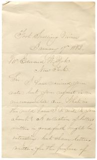 Alfred H Terry Denounces Autograph Collecting Fort Snelling 1882 ALS 