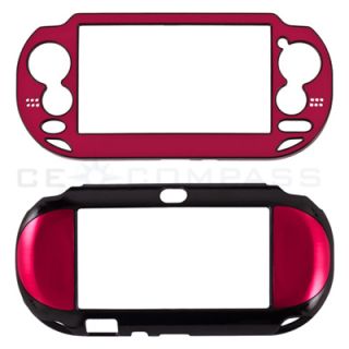 Red Metallic Faceplate Plastic Protective Case Cover for PlayStation 