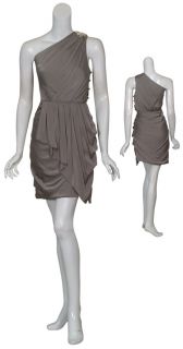 ALI RO Silk Embellished Gray Cocktail Eve Dress 8 NEW w/ Tags