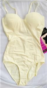 Dr Reys Shapewear Strapless Bodysuit Removable Straps Underwire Ivory 
