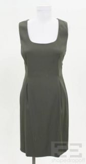 Alberta Ferretti Sage Green Sleeveless Sheath Dress Size US 8