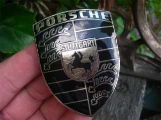 Porsche 911 912 914 928 Hood Crest ALL BLACK Badge 