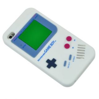 White Game Boy Style Silicone Case Cover Skin for iPod Touch 4