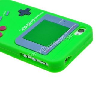 Green Game Boy Style Silicone Case Cover Skin for iPhone 4 and 4S 4GS 