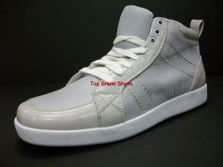 Mens Gray Silver High Top Fashion Sneaker Casual Shoes