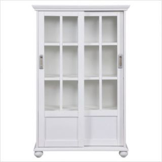 Altra Bookcase w Sliding Glass Doors High Gloss White