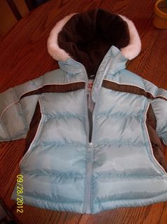 NWT Clockwise 4T Winter Cozy Puff Jacket Coat CUTE Faux Fur Hood Brown 