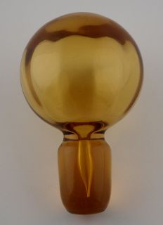 Collectible Vintage Amber Wine Whiskey Art Glass Decanter 9.5