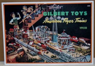 AMERICAN FLYER TRAINS& GILBERT REPRO OF A 1953 SIGN MFG IN THE 90,S 