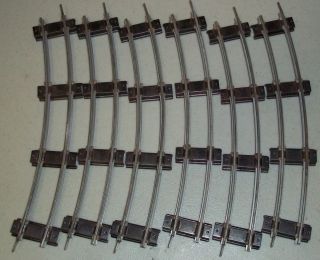 AMERICAN FLYER, S SCALE, 6 CURVE TRACK SECTIONS, 1960S