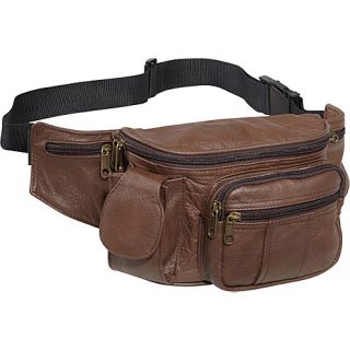 AmeriLeather Leather Cell Phone Fanny Pack Brown