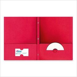 Ampad A611007   Folder, w/ Clasp, 2 Pockets, Letter, 25/CT, Red 