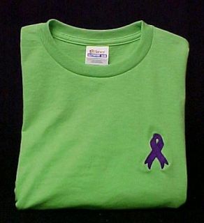 Alzheimers Awareness Purple Ribbon Lime s s T Shirt 2X