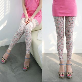 Womens leggings tights pants pantyhose flower pattern korean style