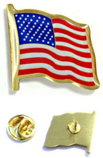 American Flag Lapel Pin Patriotic USA Proud Pinback Quality 