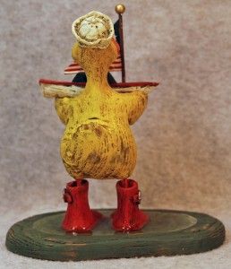 American Chestnut Folk Art Puddle Duck w Toy Sail Boat AM3013 MIB 