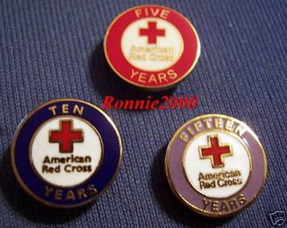 10 or 15 Years of Service American Red Cross Pin