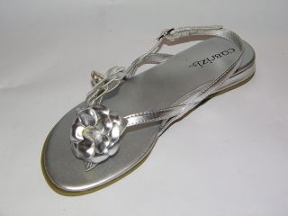 Cabrizi Flo Strappy Flower Flat Sandal Women Shoe New