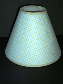 Amy COE Baby Lamp Shade Blue Green Plaid Gingham