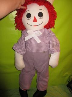 LARGE 3FT~36 TALL RAGGEDY ANN & ANDY VINTAGE 1960s DOLLS w/LAVENDER 
