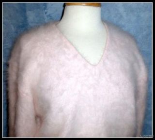 Venesha Pink Furry Fluffy Fuzzy 80 Angora Sweater M