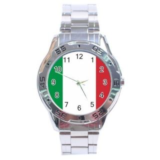 Italy Flag Stainless Steel Analogue Watch Italian