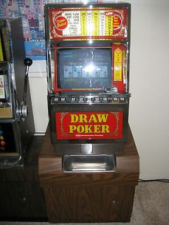   Poker Slot Machine, 25 Cents, 1 5 Coins, From Las Vegas, Works Great