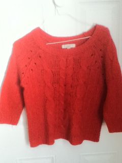 Ann Taylor Loft Orange Wool Fall Sweater Size Womens L