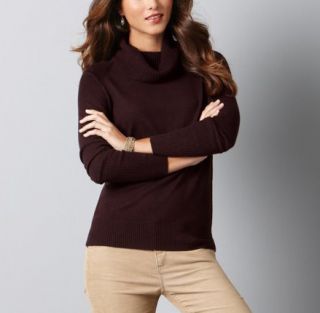 Ann Taylor Loft Maroon Sensationally Soft Cowl Neck Raglan L s Sweater 