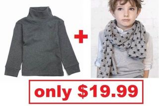 Winter Toddler Boy Baby Gap Longsleeve shirt high collar + Zara Scarf 