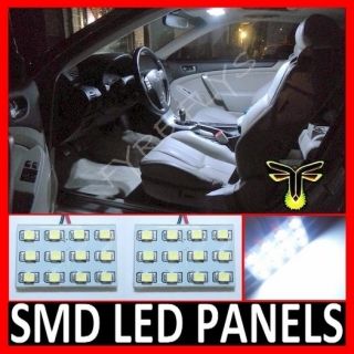 2X SUPER WHITE LED DOME MAP INTERIOR LIGHT BULBS 12 SMD PANEL HID 