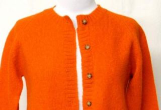 Brooks Brothers Size s Cardigan Wool Sweater Orange Classic Style Warm 