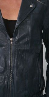 NWT American Retro Paris Black Leather Jacket 36 2 XS $518  