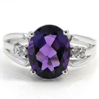New 4 43ct Amethyst Ring Genuine 925 Silver Ring