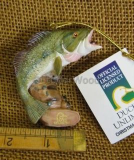 Ducks Unlimited Licensed Large Mouth Bass Fish Fishing Ornament