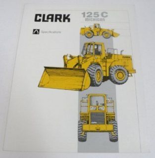 clark c 1980 1981 125c michigan loader sales brochure time