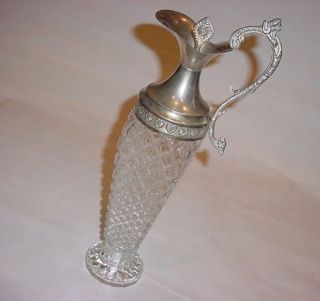 vintage glass silver plate top clairnet pitcher  44 99 or 