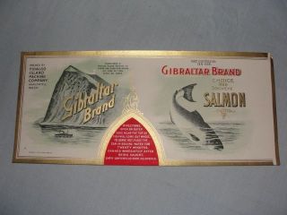   Gibraltar Salmon Label Fidalgo Island Pkg Anacortes Wash Schmidt Ltho