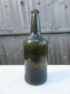 Antique Bottle Black Glass Cylinder Mallet Circa 1770