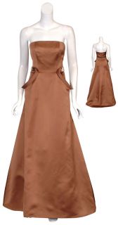 Angel Sanchez Bronze Couture Evening Gown Dress $6490 4 New